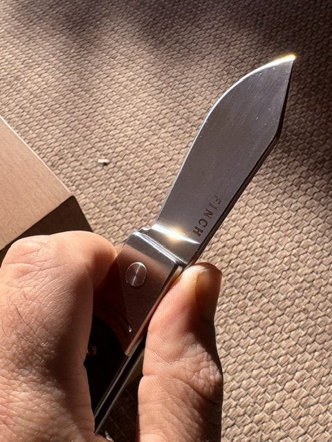 Finch 1929 blade in hand — 154CM heat treatment